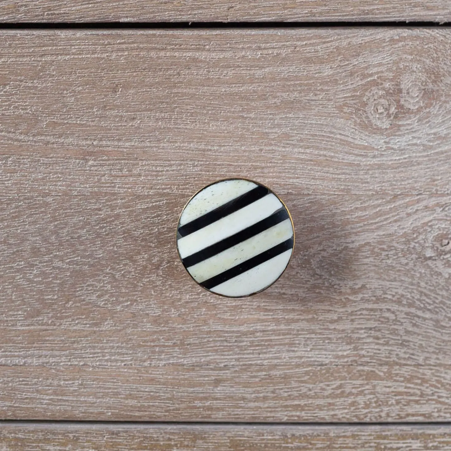 Triple Stripe Resin and Bone Knob