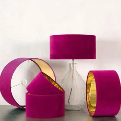 Tulip Pink Velvet Lamp Shades