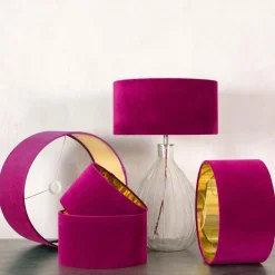 Tulip Pink Velvet Lamp Shades