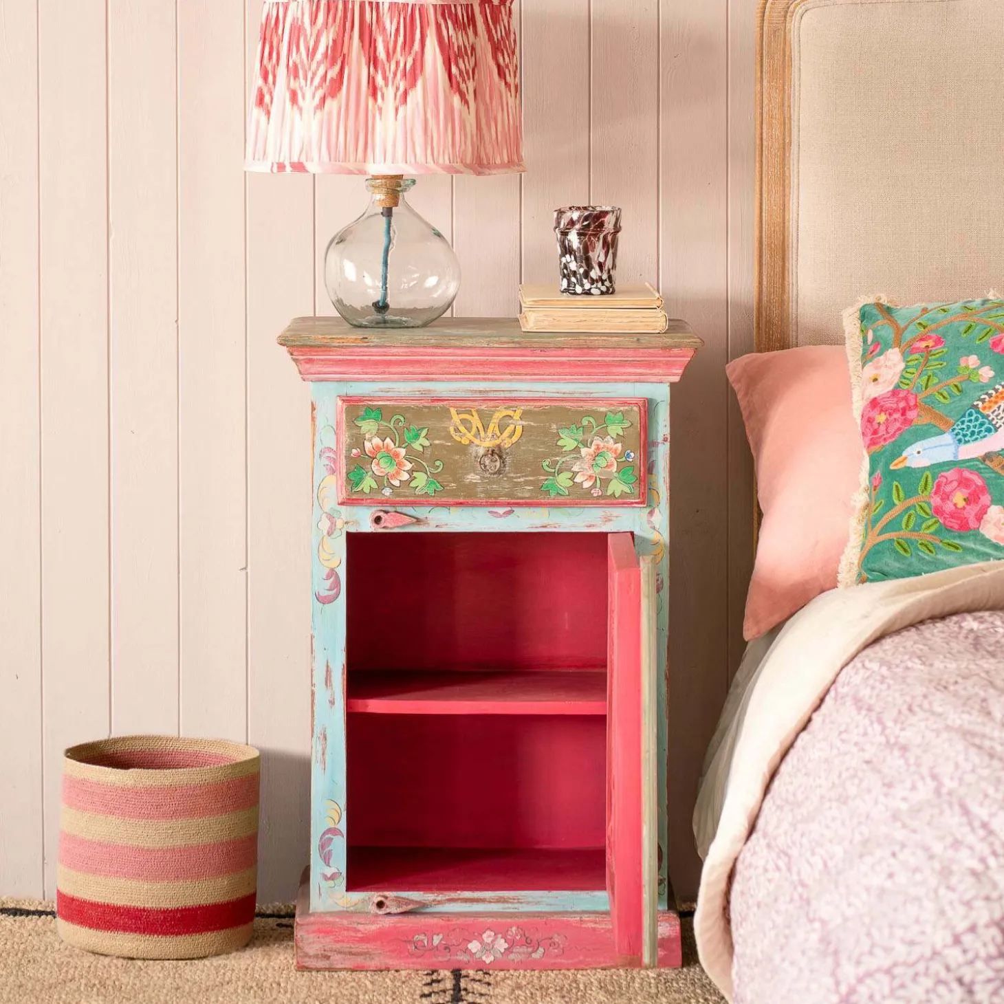 Tunxi Painted Bedside Table