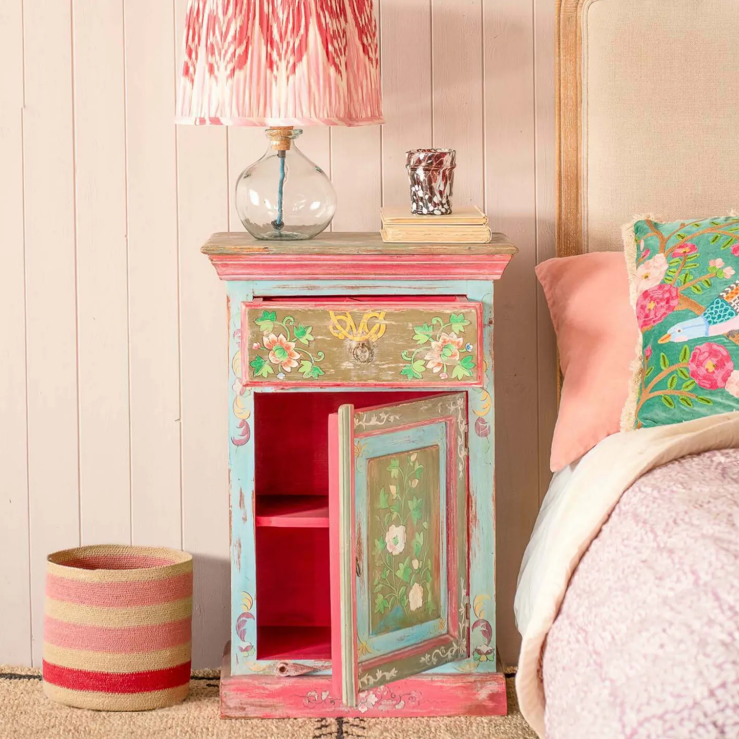 Tunxi Painted Bedside Table