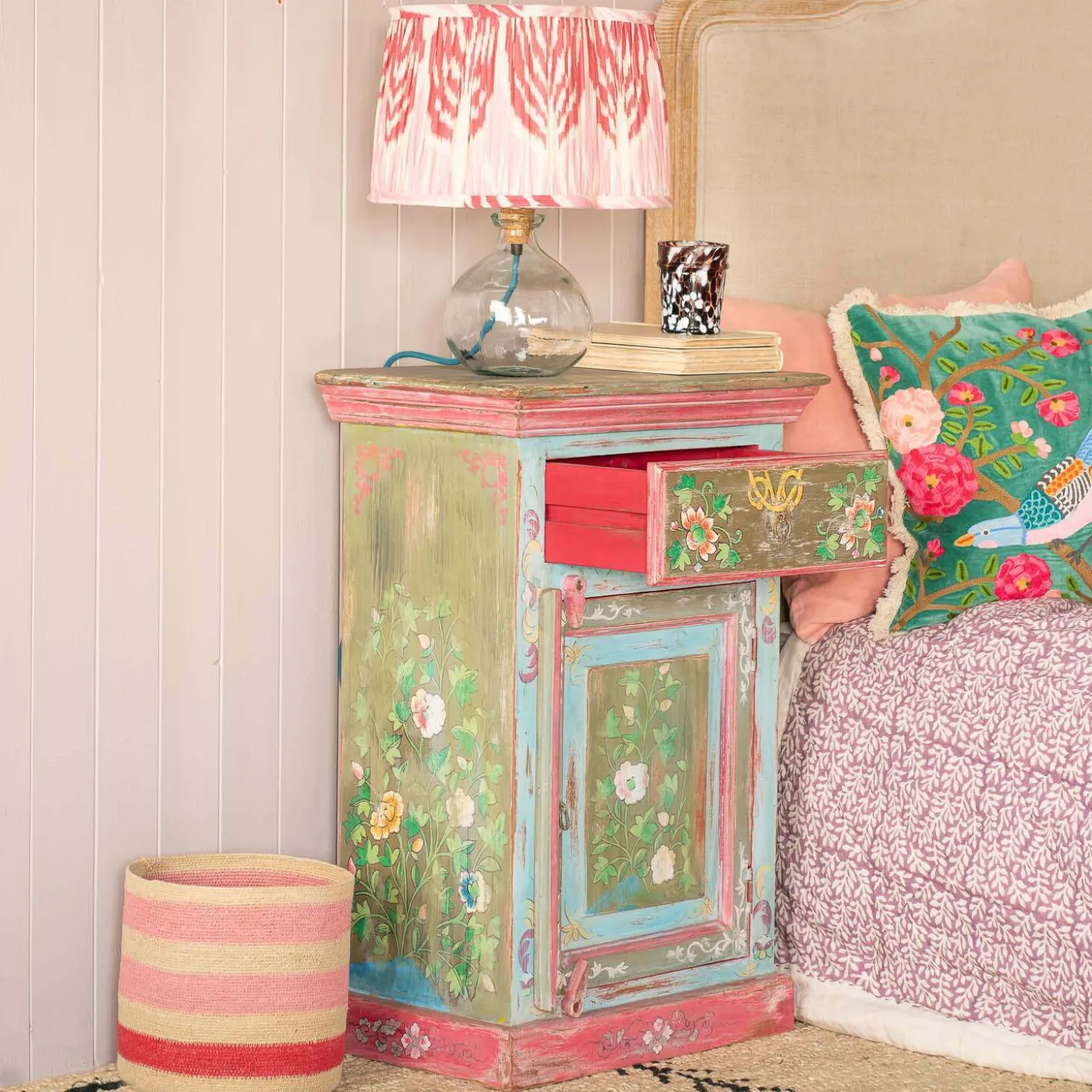 Tunxi Painted Bedside Table