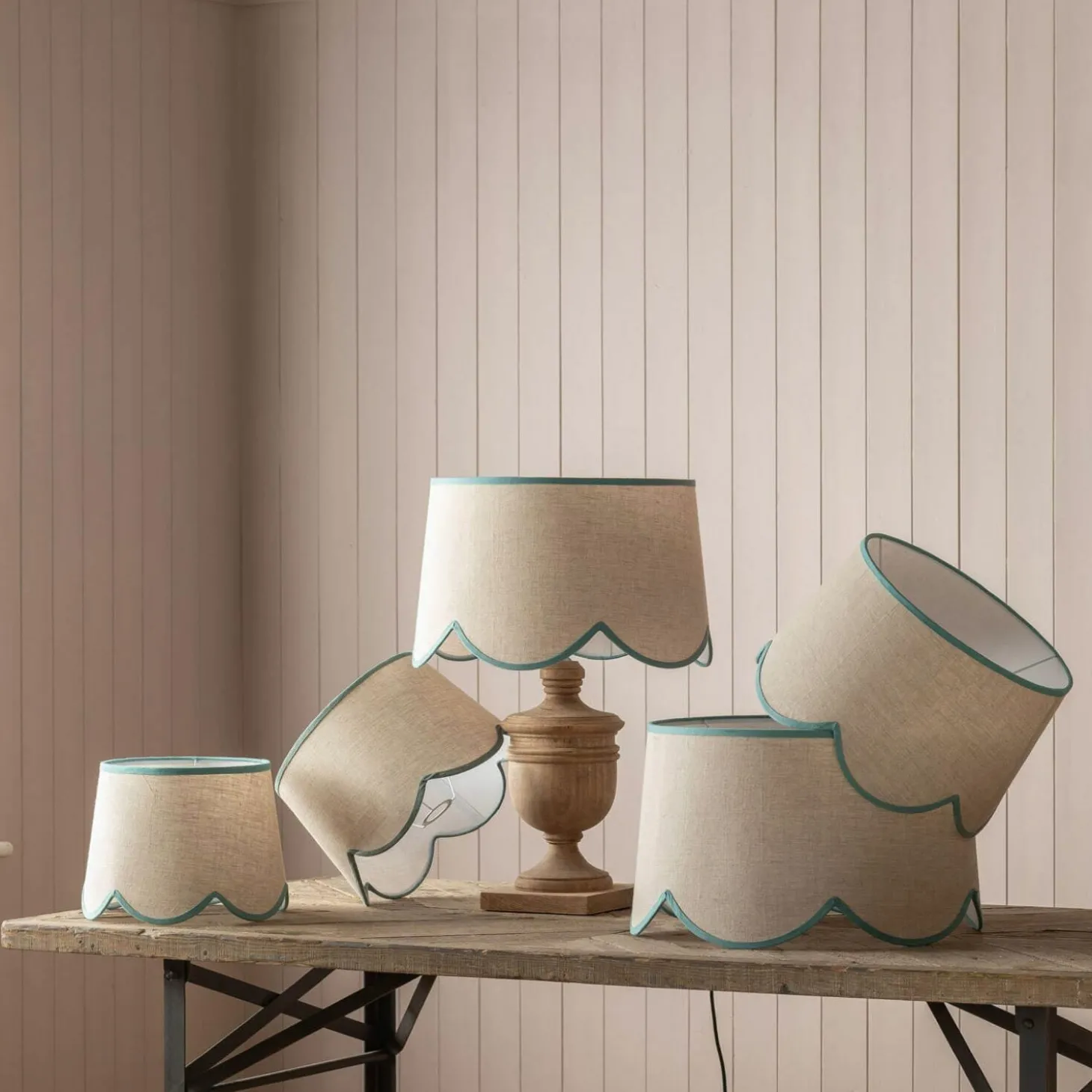 Turquoise Scallop Lamp Shades
