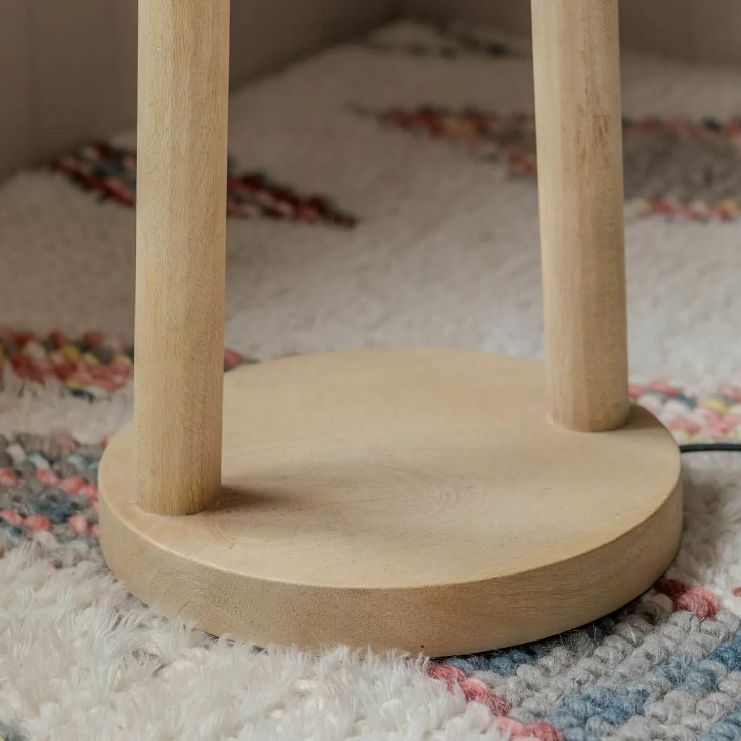 Twin Stem Wooden Floor Lamp