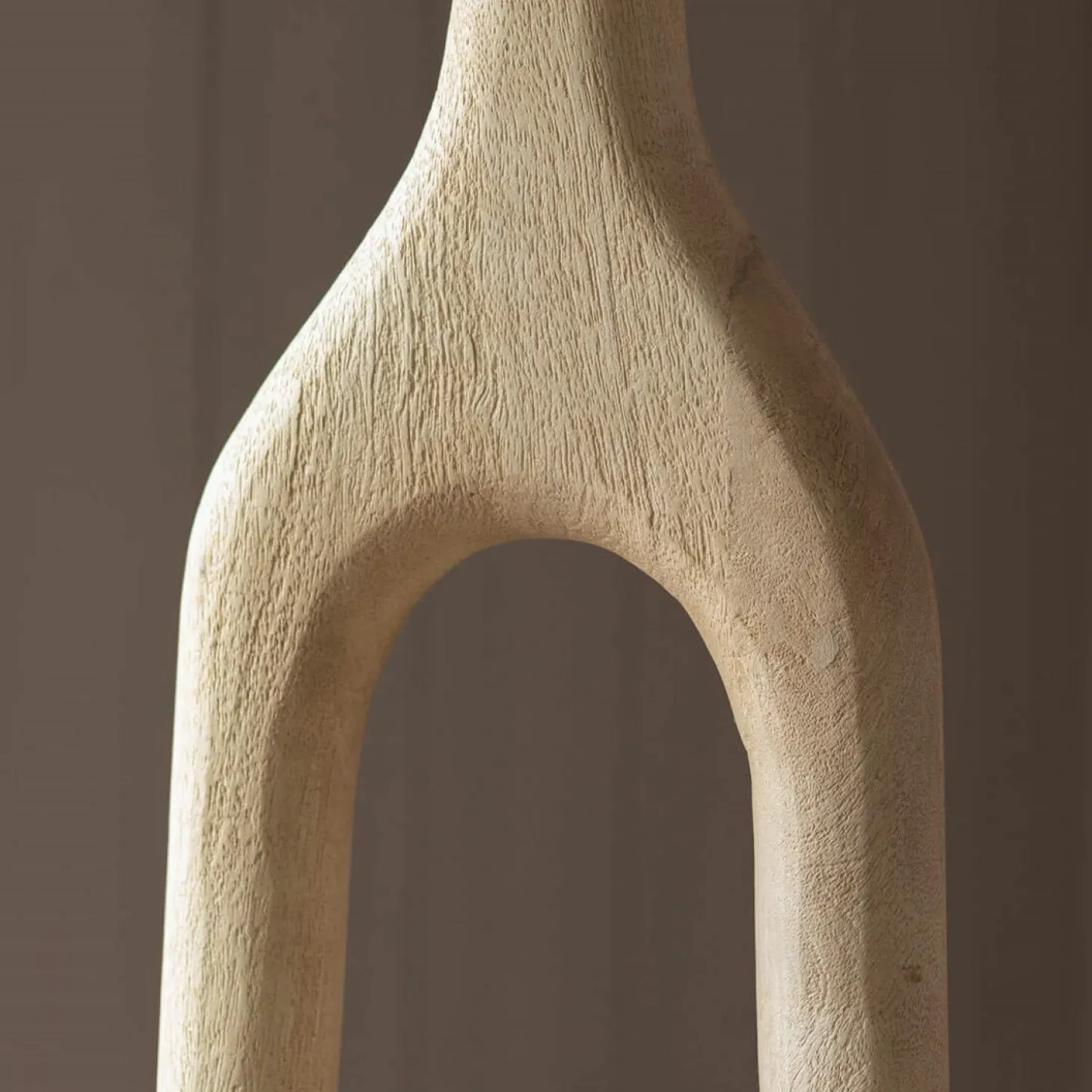 Twin Stem Wooden Floor Lamp