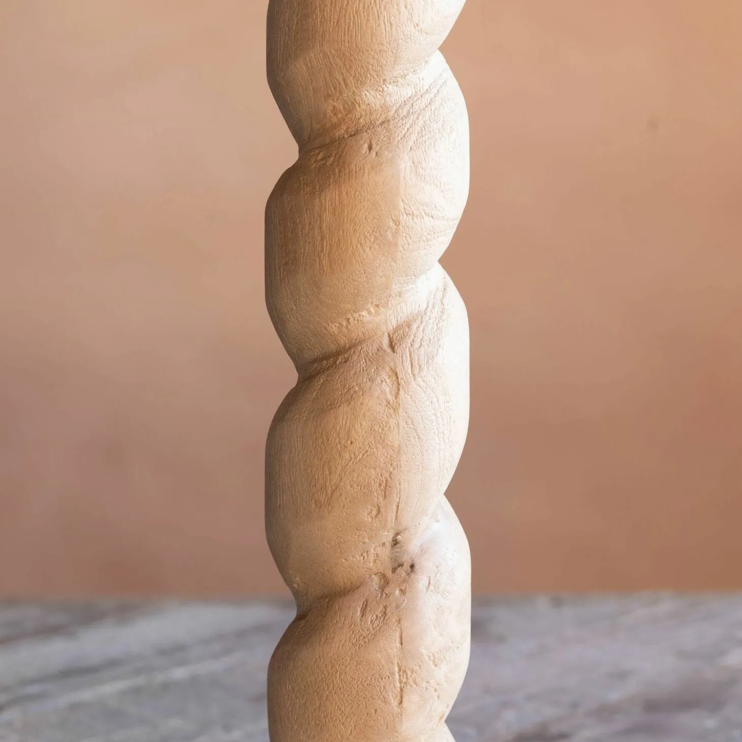 Twisted Natural Wood Table Lamp