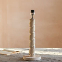 Twisted Natural Wood Table Lamp