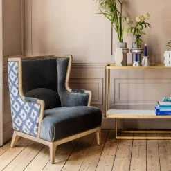 Valentin Blue Ikat Armchair