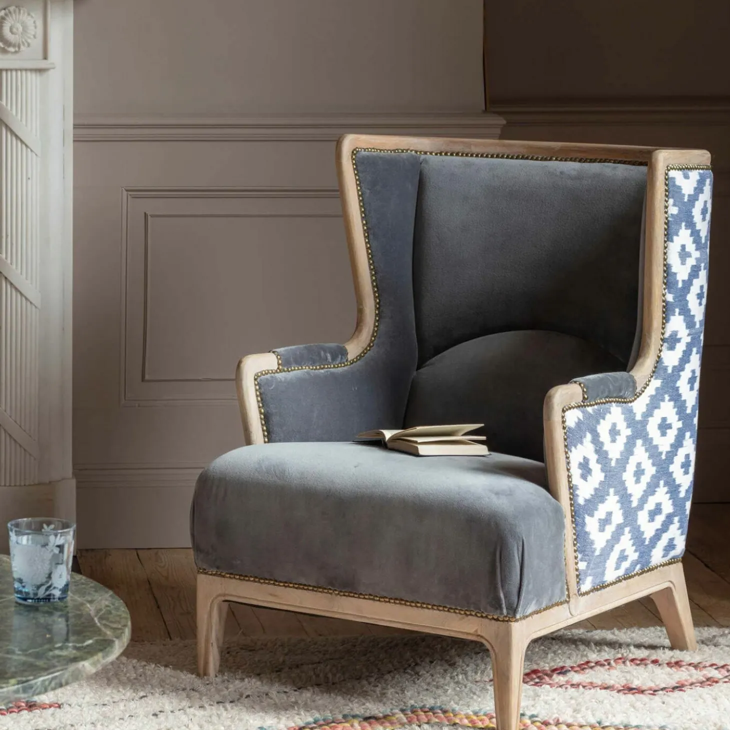 Valentin Blue Ikat Armchair
