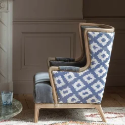 Valentin Blue Ikat Armchair