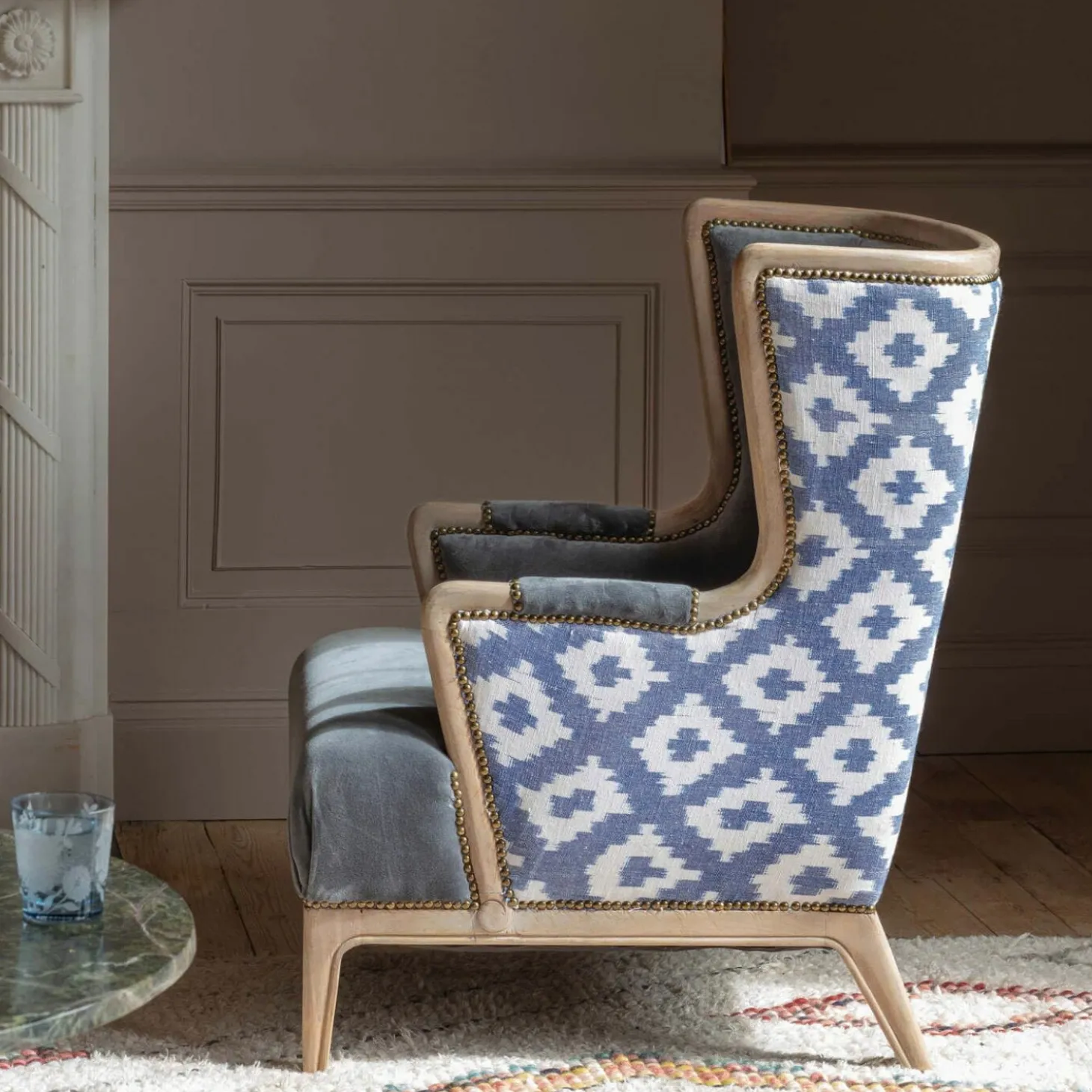 Valentin Blue Ikat Armchair
