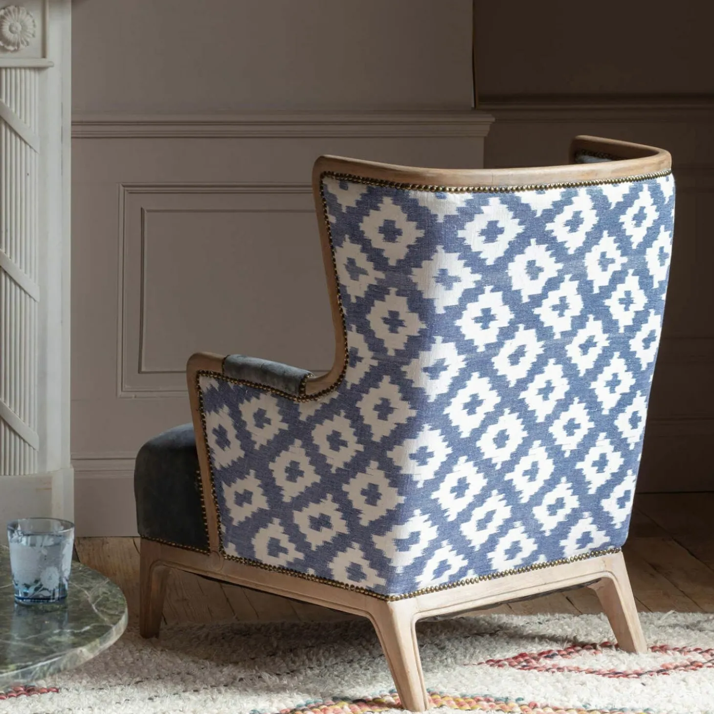 Valentin Blue Ikat Armchair