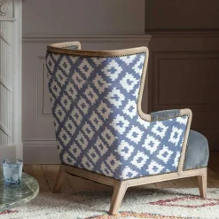 Valentin Blue Ikat Armchair