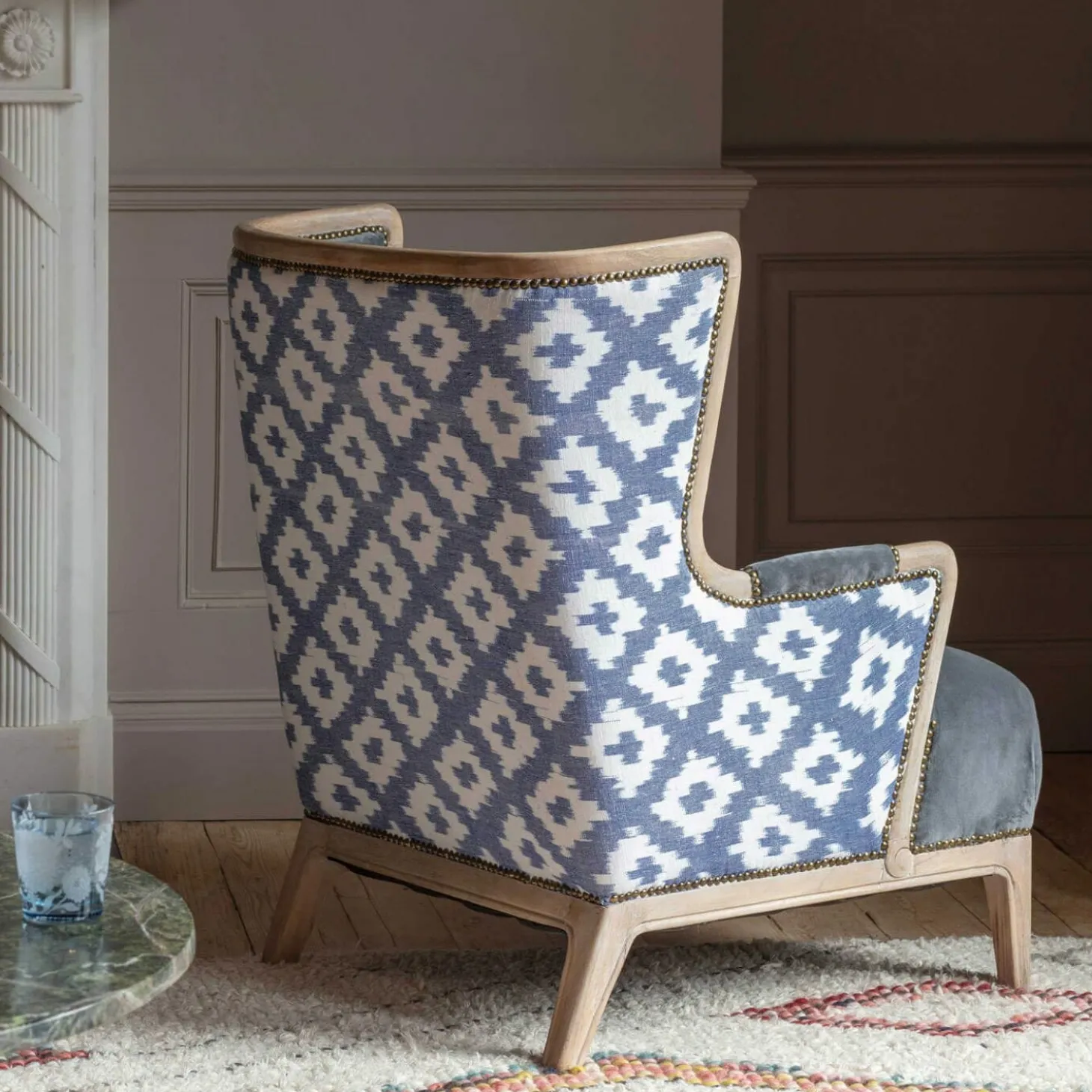 Valentin Blue Ikat Armchair