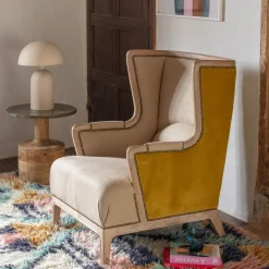 Valentin Yellow Velvet Armchair