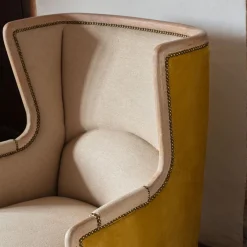 Valentin Yellow Velvet Armchair