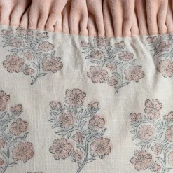 Velvet Frill Floral Block Printed Sherpa Throws