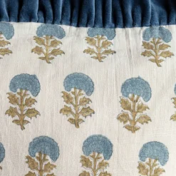 Velvet Frill Floral Block Printed Sherpa Throws