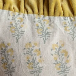 Velvet Frill Floral Block Printed Sherpa Throws