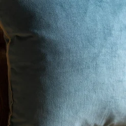 Velvet Square Cushions with Linen Trim