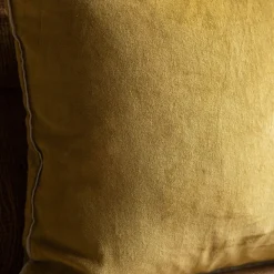 Velvet Square Cushions with Linen Trim