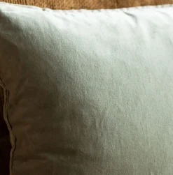 Velvet Square Cushions with Linen Trim