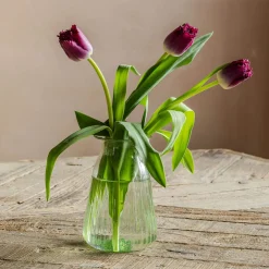 Vintage Green Ribbed Posy Vase