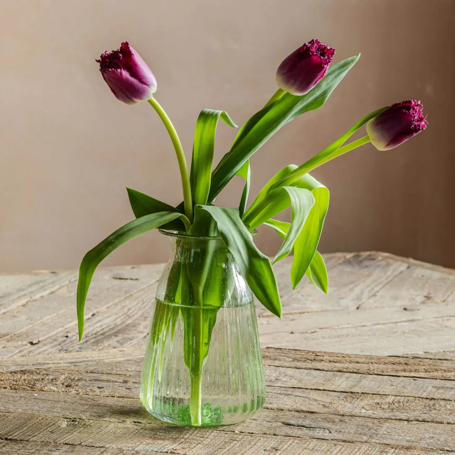 Vintage Green Ribbed Posy Vase