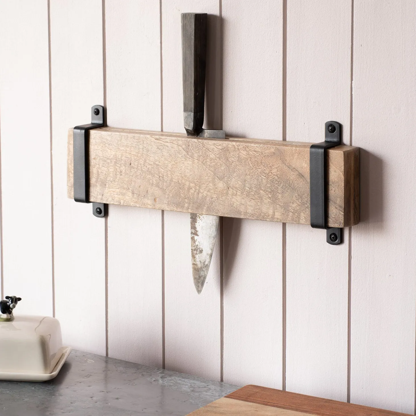 Vintage Mango Wood Knife Rack
