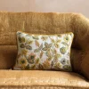 Viola Embroidered Linen Rectangular Cushion