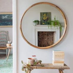 Walter Natural Wood Large Round Mirror