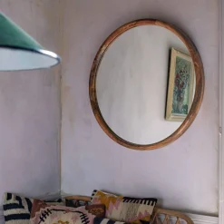 Walter Natural Wood Small Round Mirror