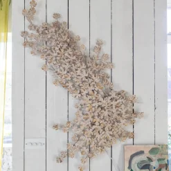 White and Gold Leaves Wall Light