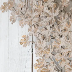 White and Gold Leaves Wall Light