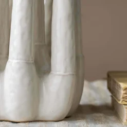 White Ceramic Multi-Stem Vase
