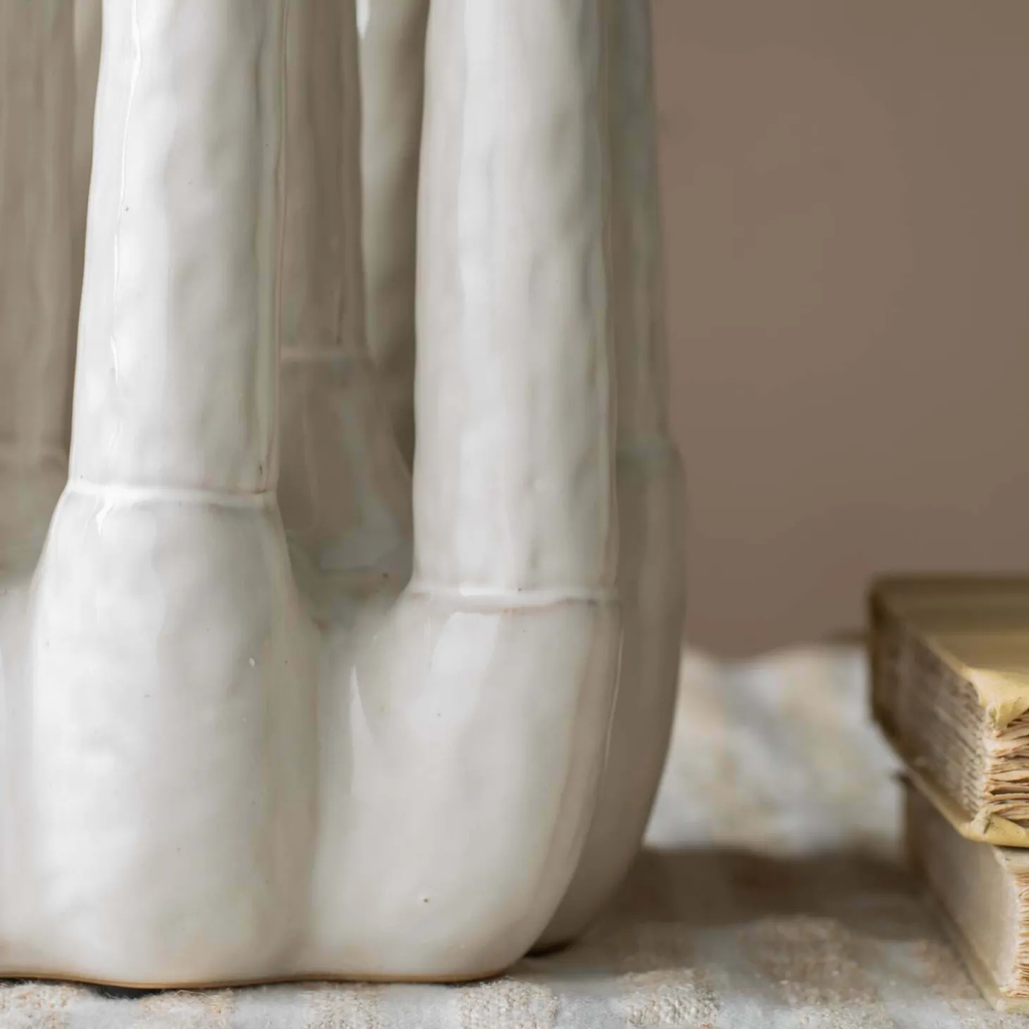 White Ceramic Multi-Stem Vase