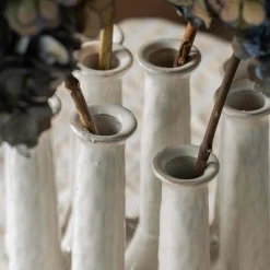 White Ceramic Multi-Stem Vase