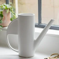 White Ceramic Watering Can Vase