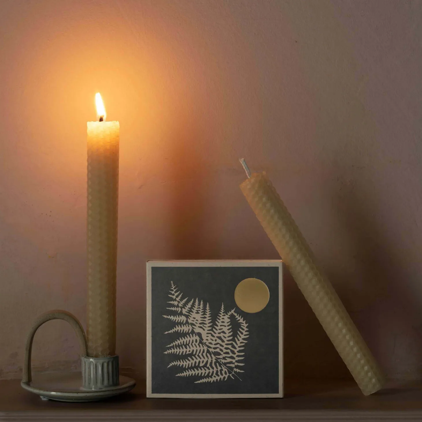 White Curved Handle Candle Holder