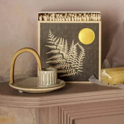White Curved Handle Candle Holder