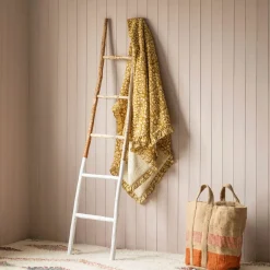 White Dipped Wooden Ladder