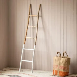 White Dipped Wooden Ladder