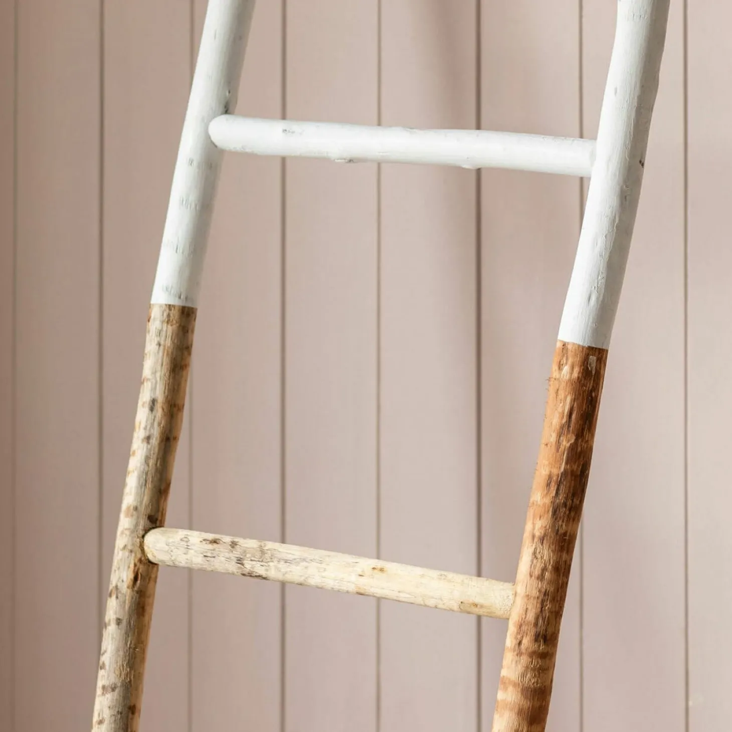 White Dipped Wooden Ladder