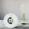 White Doily Round Bone Frame