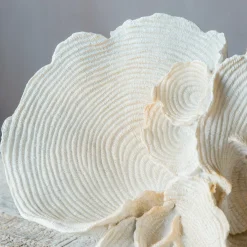 White Faux Coral on Stand