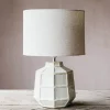 White Hex Lamp with Shade