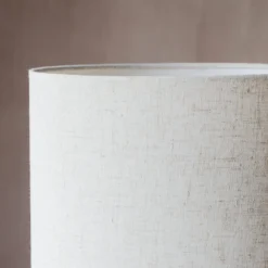 White Hex Lamp with Shade