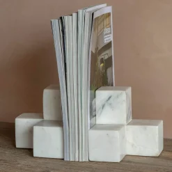 White Marble Bookends