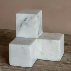 White Marble Bookends