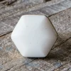 White Marble Domed Hexagon Knob